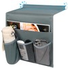WOMACO Bedside Remote Control Holder, Bed Caddy with Water Bottle