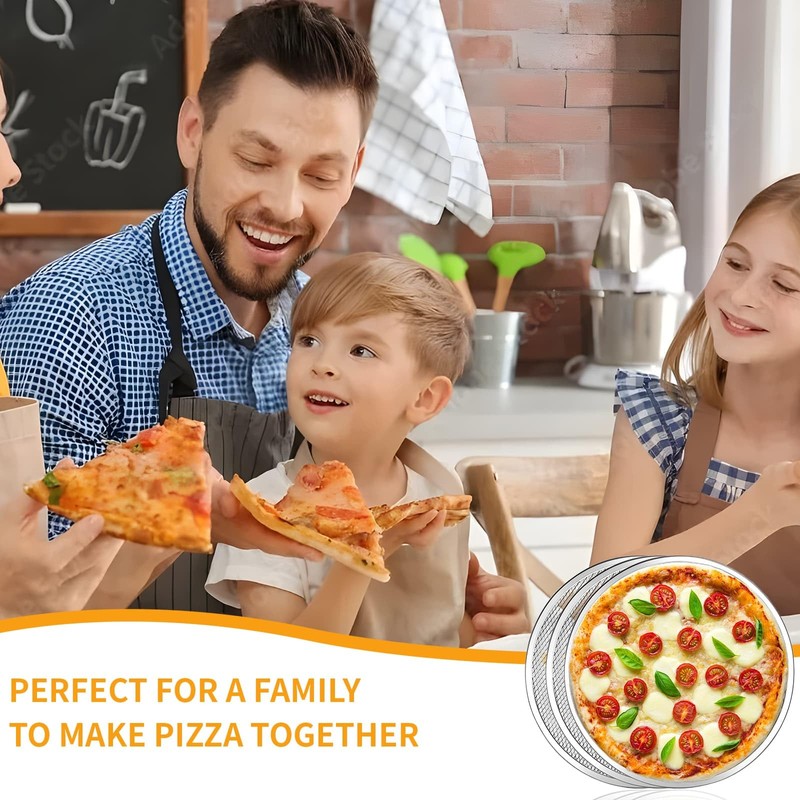 WEELOO Pizza Mesh Oven Non-Stick Pizza Tray 3pcs, 12 Inch