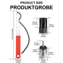Bike Cassette Removal Tool, 1 x Bike Chain Whip Tool Kit & 2 x Cassette Lockring Removal Tool, Bicycle Freewheel Removal Tool, Bike Sprocket Remover for 6, 7, 8, 9, 10, 11 Speed Cassette Tool