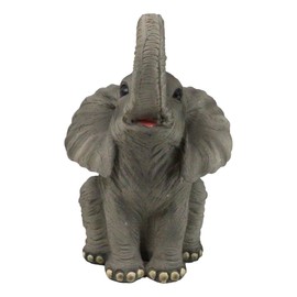 Ebros Gift Safari Grasslands Wildlife African Bush Elephant Lifting Trunk Home Decor Figurine Auspicious Feng Shui Vastu Lucky Elephants