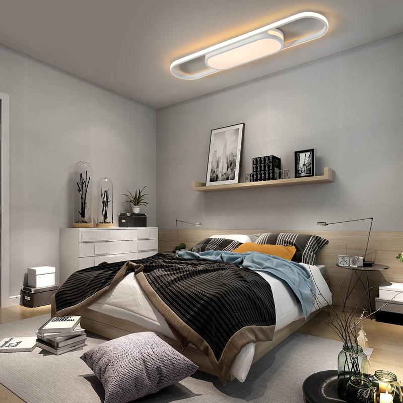 Qcyuui Modern LED Ceiling Light,Dimmable Linear Ceiling Lamp,31.5in Kitchen Lighting