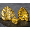 Mini Stud Earrings Leaf Monstera – Gold-Plated Silver 925 Sterling