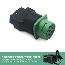 SIDMILE Type 2 Green 9pin J1939 Male to OBD2 Female Adapter J1939 - J1962 9pin-16pin Adapter