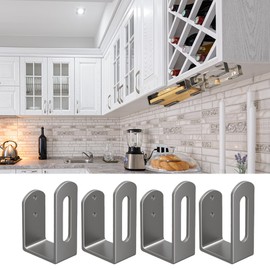 Aogigigio Under Cabinet Cutting Board Holder - 4 Pcs Cutting Board Holder Pot Lids Rack Storage Stainless Steel Under Shelf Counter Chopping Board(Grey)