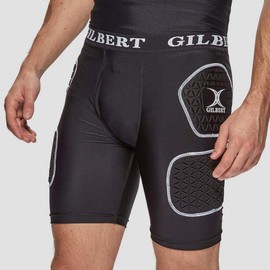 Gilbert Protective Men's Rugby Shorts, Black, M