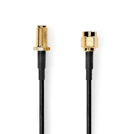 Nedis Antenna Cable - SMA Male - SMA Female - Gold-Plated - 50 Ohm - Individually Shielded - 2.00 m - Round - PVC - Black - Label