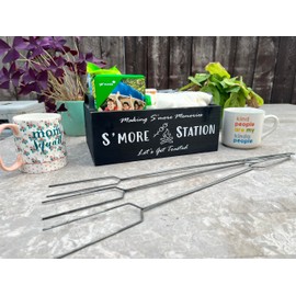 Admired By Nature S'Mores Station, gifts for fire pit, caddy station, smores gift, party station, movie kit gift, organization kit, smores decor, wood tray with handles, hand painted, 1 unit