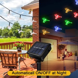 Glaxcidy Solar Fairy Lights Outdoor 22.9 Ft 50 LEDs Christmas Elk Fairy Lights, 8 Modes and Waterproof Outdoor Fairy Lights, Solar Christmas Lights for Garden, Christmas Tree, Party, Wedding
