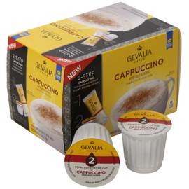 Gevalia Kaffe, 2-Step K-Cup & Froth Packets, 6 Count, 5.6oz Box (Pack of 3) (Cappuccino Espresso)