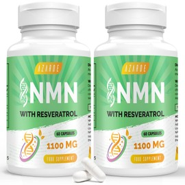 NAD + Trans-Resveratrol 1100mg, with Black Pepper 50mg for Optimal Absorption, 3-in-1 Advanced Formula to Boost NAD+ Levels, Support Immune Health (120 Count (Pack of 2))