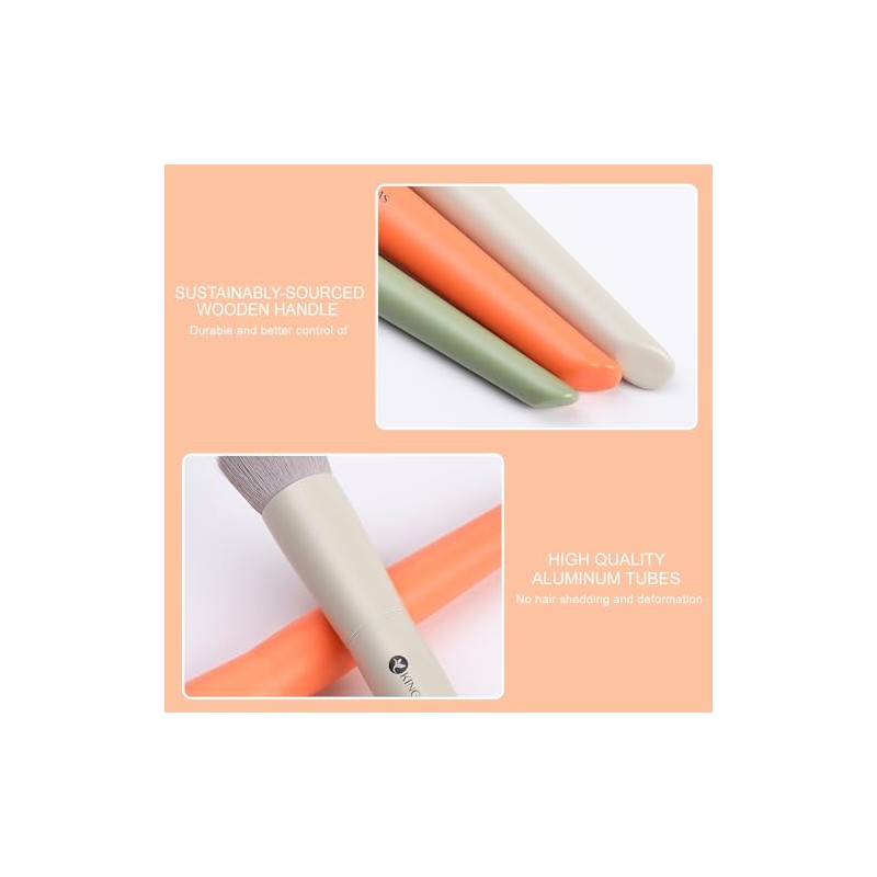 Kingmas Juego Brochas Maquillaje Base Contornos Corrector Brocha Kabuki Cara