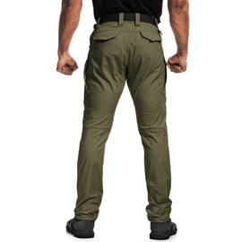 TOPTACPRO Men's Tactical Pants Flex Ripstop Cargo Trousers for Outdoor Hiking Work Casual Pants Breathable Large Capacity Clothing (Ranger Green, 34W/30L)