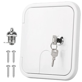 RVGUARD RV Access Door, RV Electric Cord Power Cord Hatch Cable Cover White for Hatch Cord Replacemet, 6-1/2" H x 6" W