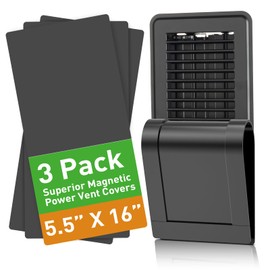 Magnetic Vent Covers for Home Floor, Wall and Ceiling Vent Register, Black Vent Covers 5.5'' X 16'' for Complete Seal, Vent Cover to Block Air, for RV, Air Conditioning, HVAC and AC Vents, 3 Pack