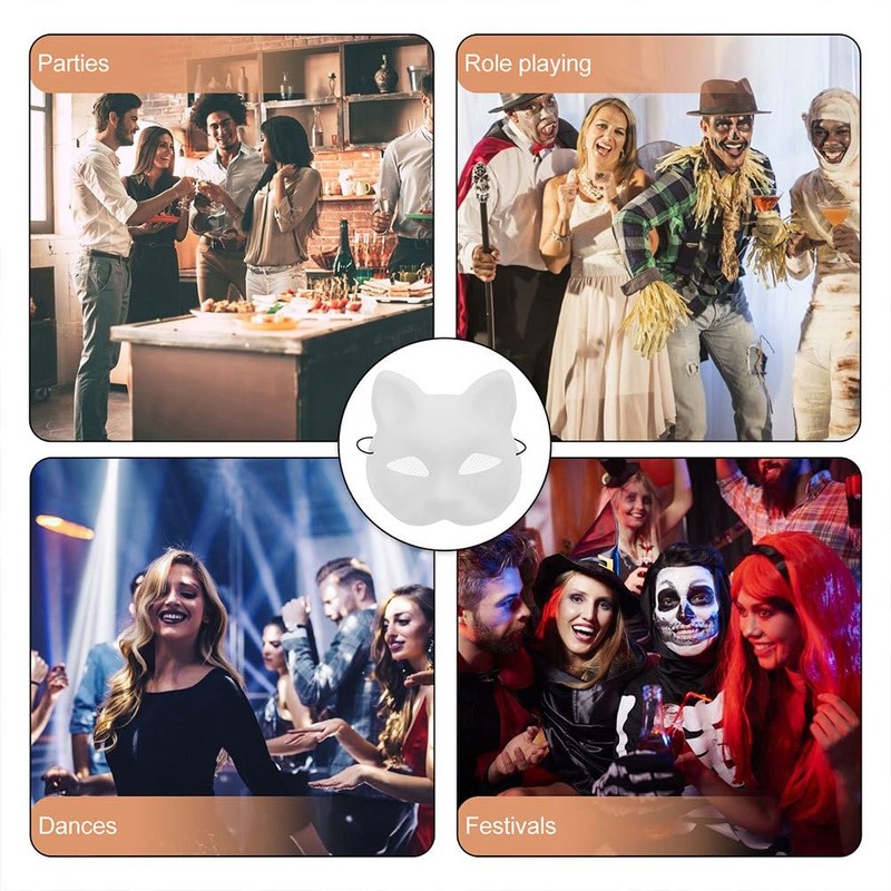 Ciieeo Therian Stuff DIY Masquerade Masquerade Abs White Pack of