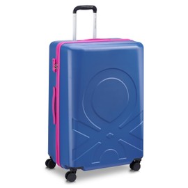 United Colors of Benetton Fabrica Hardside Luggage with Spinner Wheels, Blue, Checked-Large 27 Inch
