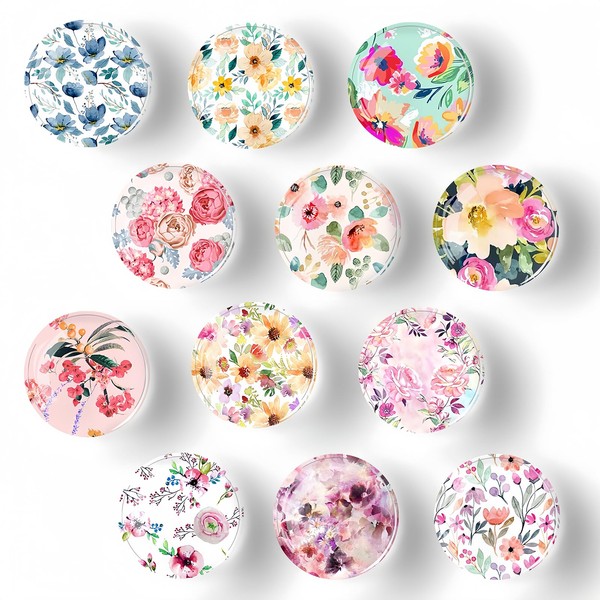 Pack of 12 Fridge Magnets Whiteboard Beautiful Magnets Glass Colourful