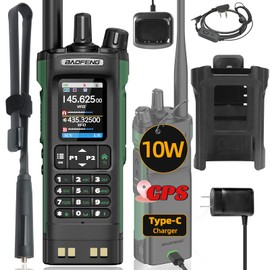 BAOFENG Ham Radio Baofeng Radio UV32 Handheld 10W Rechargeable Walkie Talkies Long Range UV-32 K5 Plus Two Way Radio NOAA Weather Radio with GPS,APP Programming Copy Frequency 2500mAh Battery USB-C Charging