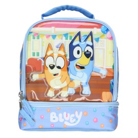 Bluey Lunch Box Bluey and Bingo Party Time Dual Compartment Insulated Lunch Bag Tote