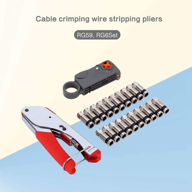 Coaxial Cable Crimper Kit, Coaxial Compression Connector Stripper Tool Set