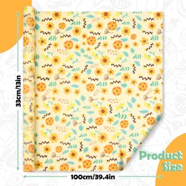 Modixun Beeswax Wrap Roll 100cm x 33cm, Reusable Beeswax Wraps for Food, Large Beeswax Paper Food Wrap for Bread Sandwich Wrapper Bowl Covers, Sunflower
