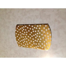 Unbranded 10 GOLD WITH WHITE POLKA DOT FOIL SHEEN PILLOW BOXES RECOLLECTIONS PILLOW BOXES