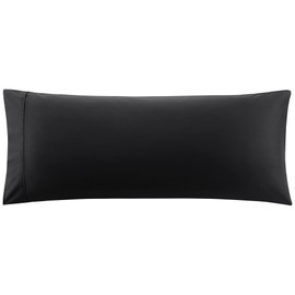 PiccoCasa Body Pillow Cover Super Soft Cotton Bolster Pillow Case for Full Body Pillow, 1PC Body Pillow Case with Envelope Closure for Adults Black 50x140cm (4.6ft.)