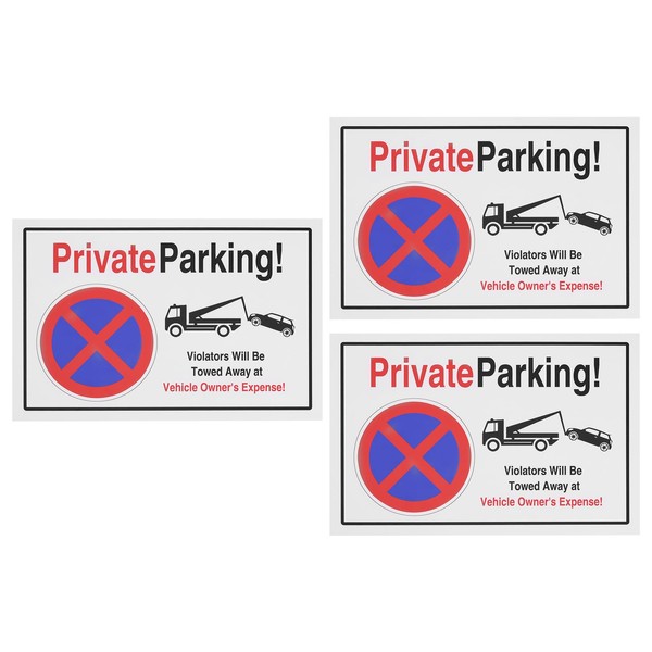 ECSiNG 3pcs Private Parking No Parking Sign, No Parking Reminder