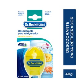 Dr. Beckmann, Desodorante para Refrigerador, con Extractos Naturales de Limón, Absorbe Malos Olores, Mantiene los Sabores Originales de los Alimentos, Dura Dos Meses, Calidad Alemana, 40 g