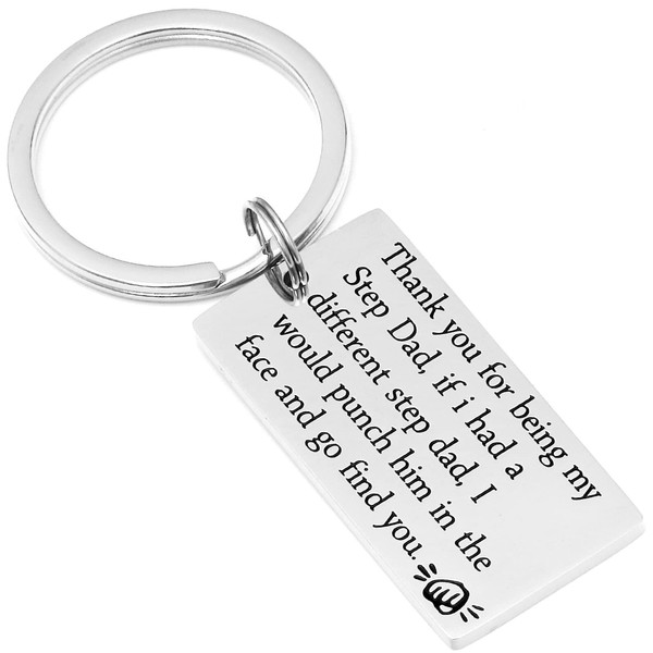 Hutimy Stepfather Gifts Keychain for Stepdad Key Chain Ornament Stepfather's