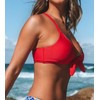 CUPSHE Women's Bikini Top Swimsuit V Neck Knot Bunny Tie