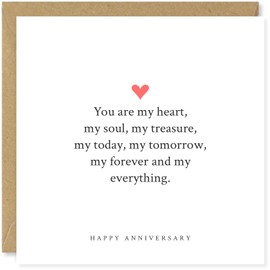 Beau Willows You Are My Forever And My Everything - Happy Anniversary Card For Husband Wife Partner Boyfriend Girlfriend Cute Love Card For Him Or Her