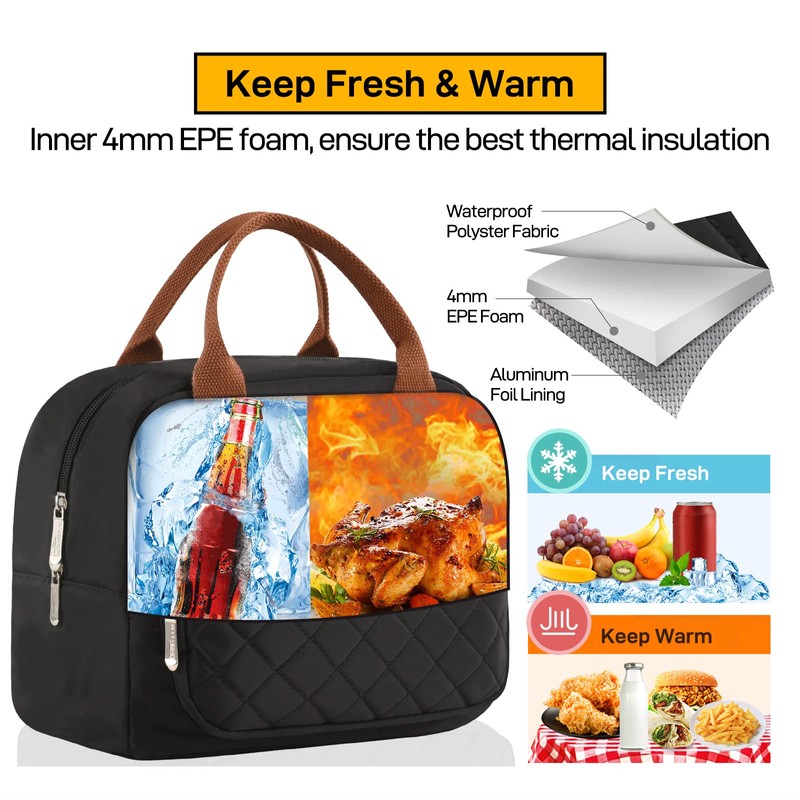 HOMESPON Lunch Bag for Woman Man Adults with Front Pocket
