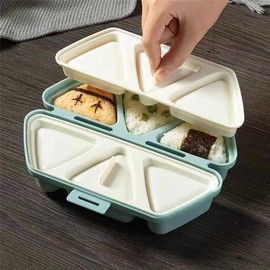 Triangle Onigiri Mold – 6 Cavity Onigiri Rice Ball Press, Non-Stick Sushi Maker Tool for Seaweed & Cilantro Rice Balls (Blue)