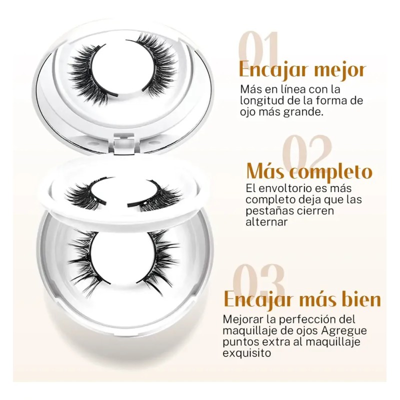 Kit De Pestañas Magnéticas Reutilizables Con Aplicador 2pars