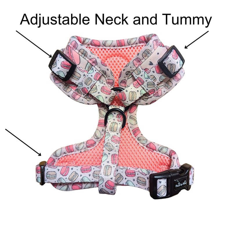 Adjustable macaroon dog harness/car suitable/for no pulling XXS- Medium (Small)