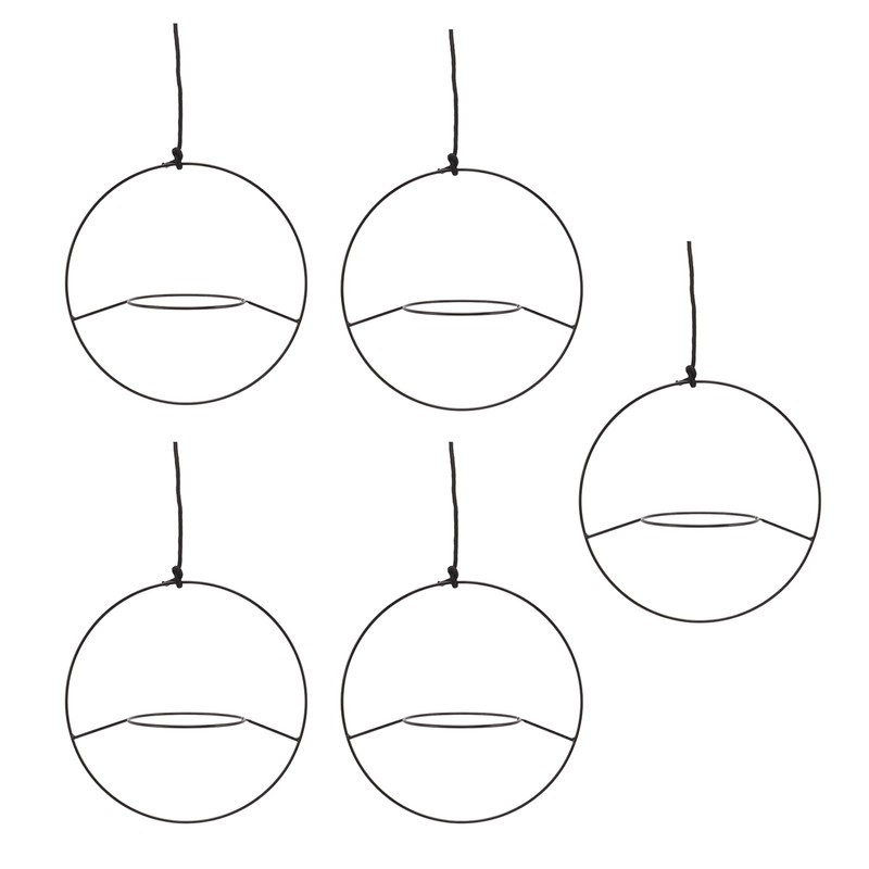 5pcs Hanging Planter Holder Rust Proof Decorative Metal Hanging Flower