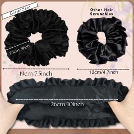 Oversized Scrunchies for Women, Large Hair Scrunchies for Thick Hair, Big Satin Hair Ties No Damage, Jumbo Silk Hair Tie Ponytail Holders