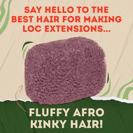 Locsanity Afro Kinky 100% Bulk Natural Human Hair - Braiding Hair for Dreadlocks, Loc Repair, Dreadlock Extensions, Twists, Braids - 8 Inches Long, 1 Oz