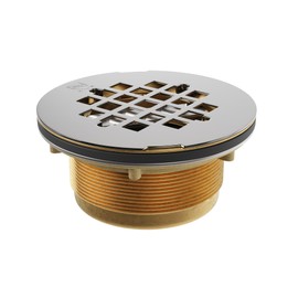 Jones Stephens Corporation D40140 No Caulk 2-Inch Shower Stall Drain Stainless Steel Strainer with Brass Body, Small