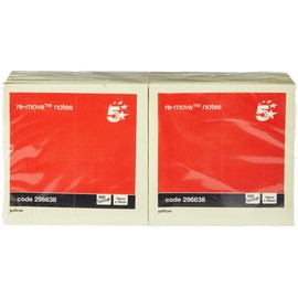 5 Star Office Re-Move Notes Repositionable Pad of 100 Sheets 76x76mm Yellow [Pack 12]