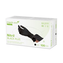 Medi-Inn+ Nitril black plus Einweghandschuhe Größe XL | 100 Stück | Nitrilhandschuhe schwarz in praktischer Spenderbox | puderfrei & latexfrei