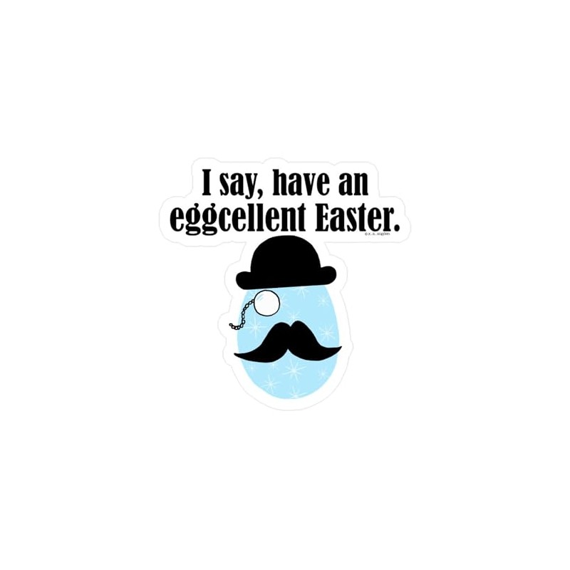 CafePress Eggcellent Easter Small Die Cut Sticker, 3"x4" Matte Finish