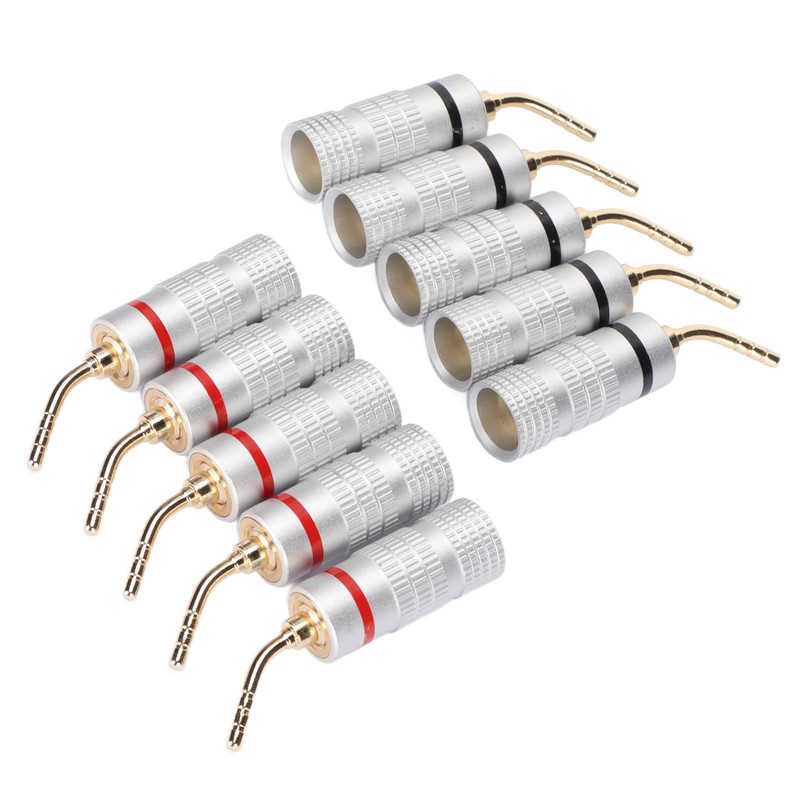 10pcs Banana Plug Needle Type Professional 24K Gold Plated Speaker
