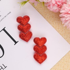 Valentine's Day Hair Clips Red Shimmering Powder/Glitter Heart-Shaped Braided Claw Clips with Valentine's Day Romantic Hair Accessories for Women Girls Valentine's Day Hair Decoration 2 Pcs