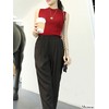 Monoa Women's Sweater, Elegant, Beautiful Lines, Sleeveless, High Neck, Knit,
