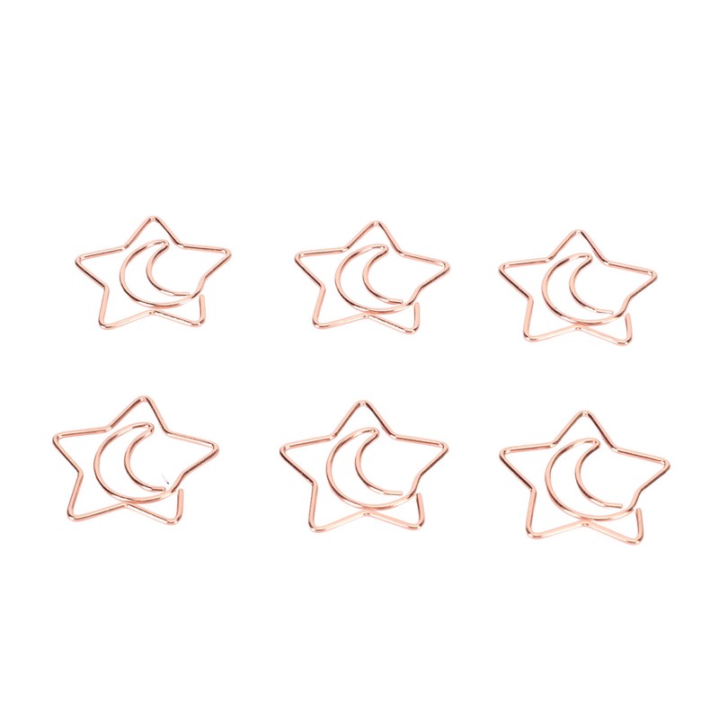 100pcs Star Moon Paper Clips Prevent Rust Skid Resistance Cute