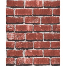 Fititem Red Brick Wallpaper Peel and Stick Contact Paper for Wall Faux 3D Brick Self Adhesive Contact Paper Rustic Removable Wallpaper for Fireplace Kitchen Bedroom Bathroom Waterproof 17.3inW 393inL