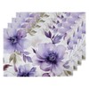 Floral Purple Placemats Set of 4 Heat Resistant Place Mats