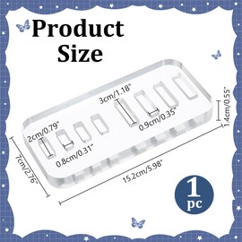 NBEADS Polymer Clay Tool, Clear Rectangular Terra Cotta Tool Acrylic Earring Ring Display Stand Cutting Grid Template for Polymer Clay Soft Pottery Jewelry Making, 15.2x7x1.4cm